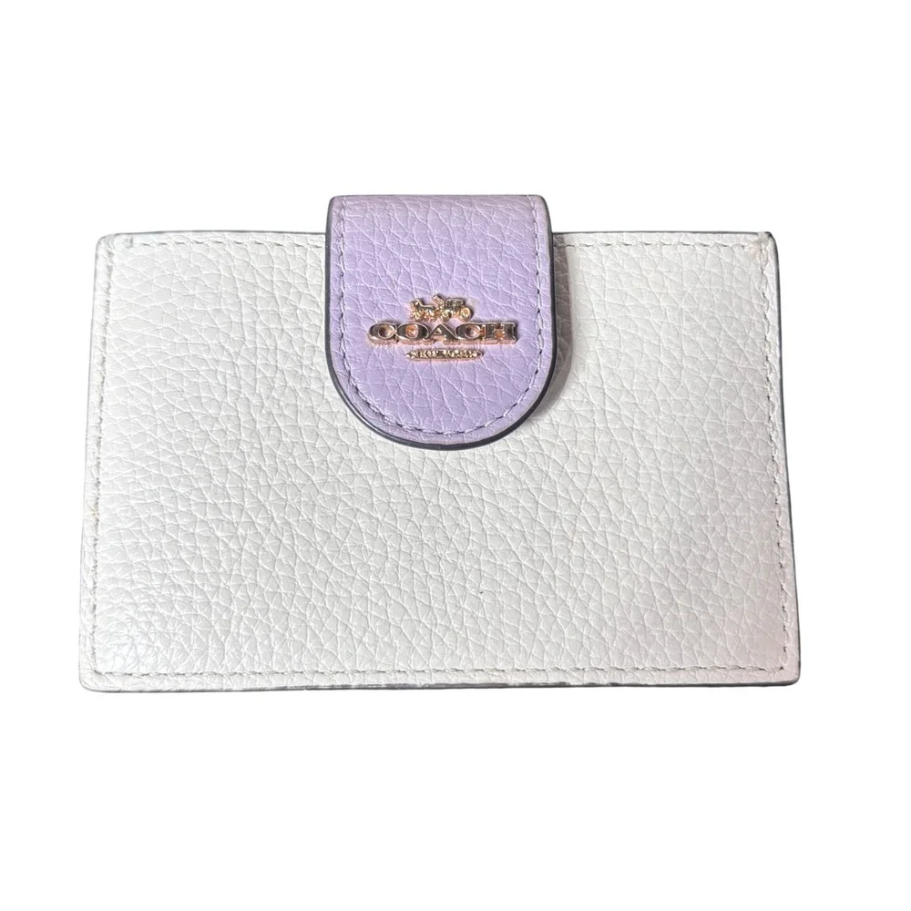 Coach Rowan Colorblock Satchel Purse Wallet Set White Chalk Purple Teal Leather